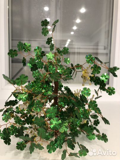 Дерево ручная работа из бисера и пайеток