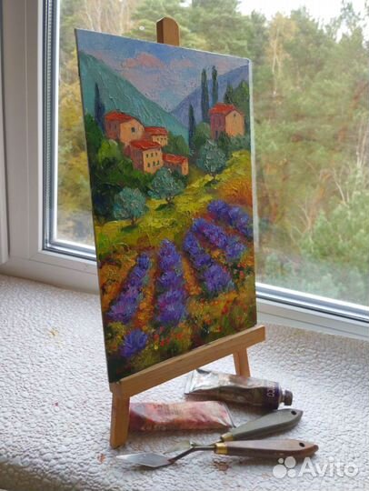 Картина. Пейзаж. Лавандовое поле. Прованс