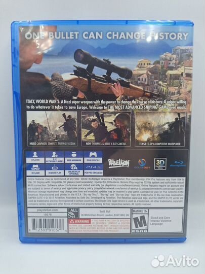 Sniper Elite 4 PS4 (б/у, англ.)