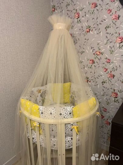 Кроватка трансформер круглая