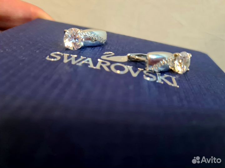 Серьги серебряные 925 Swarovski