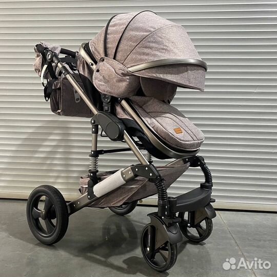 Детская 4-х колёсная коляска 3в1 luxmom 555 Brown