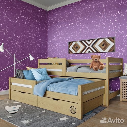 Кроватка берёза матрешка выдвижная детская
