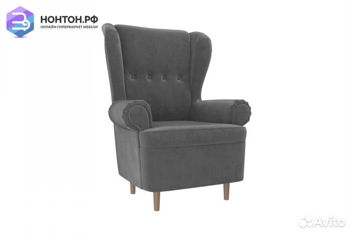 Кресло Торин велюр серый