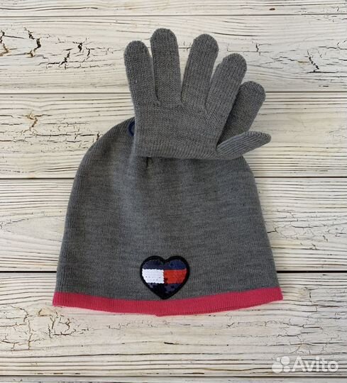 Шапка и Перчатки Tommy Hilfiger На Девочку Новые