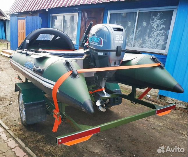 Лодка+4тактный мотор+прицеп
