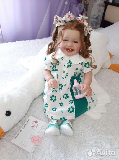 Реборн кукла большая 60 см улыбашка