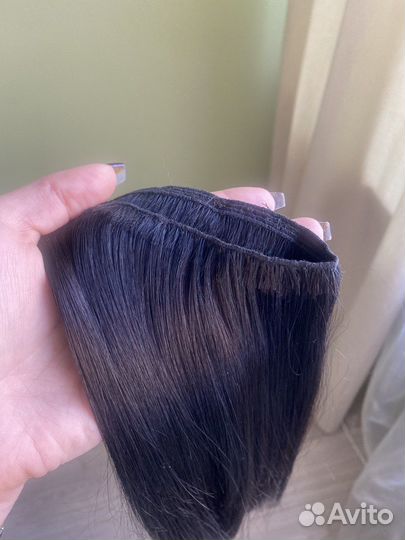 Волосы натуральные детские на трессе, 38 см