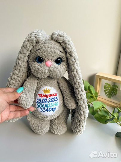 Мягкая игрушка ручной работы Зайка