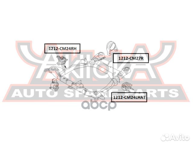 Подушка двигателя задняя 1212CM27R asva