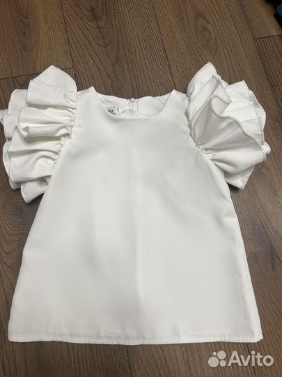 Нарядная блузка в школу 134 см белая