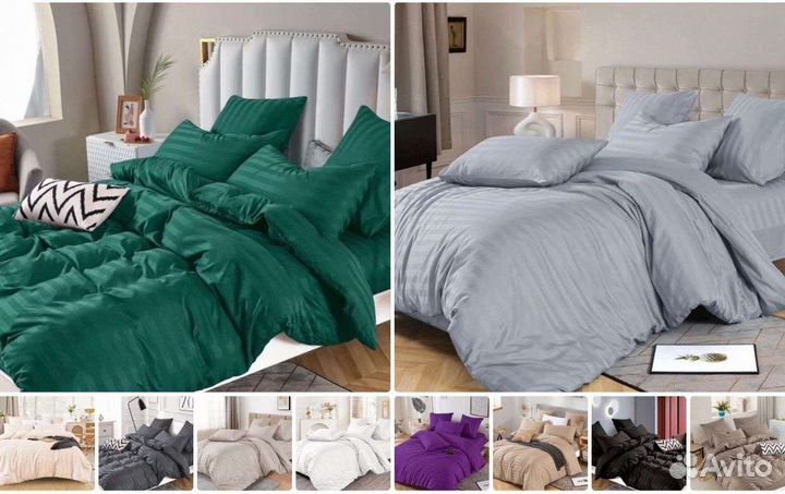 Белье постельное страйп сатин семейный