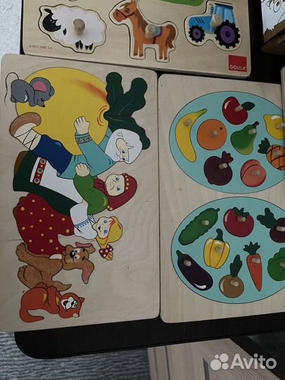 Деревянные пазлы вкладыши