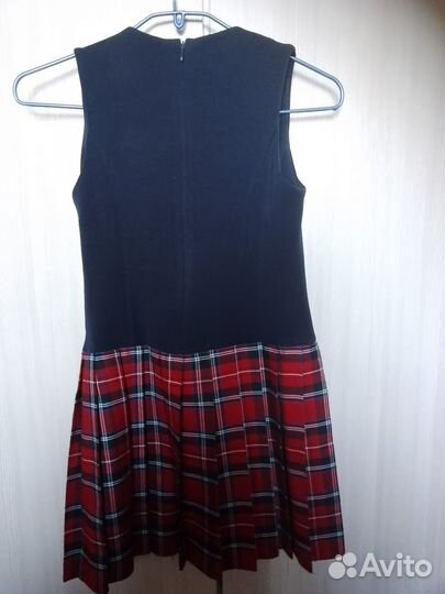 Школьный сарафан с галстуком (шотландка) рост 134