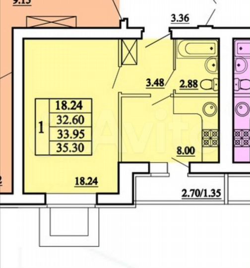 1-к. квартира, 33 м², 5/10 эт.