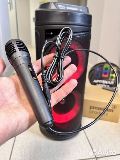 Мощная блютуз колонка портативная караоке\микрофон