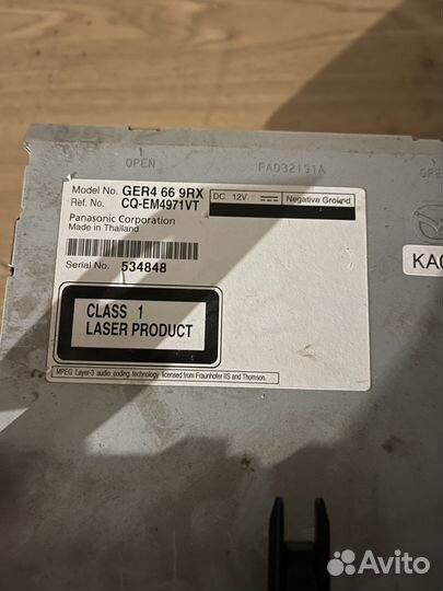 Заводской магнитофон Mazda 6 GH рестайлинг