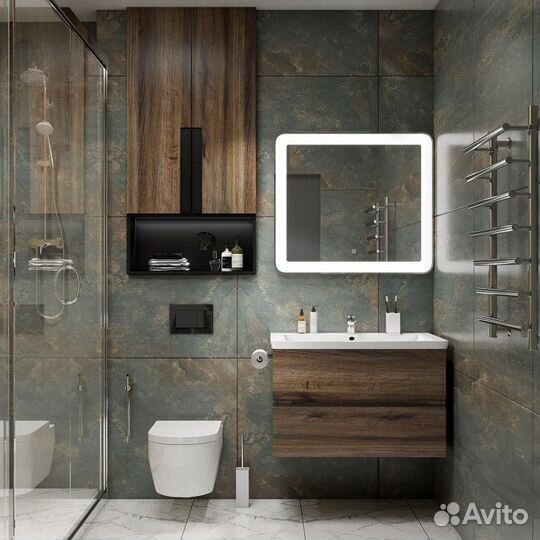 Тумба с раковиной Art&Max Techno 90 темное дер