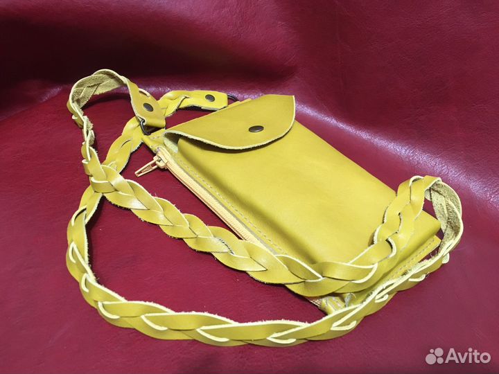 Сумка чехол для телефона натуральная кожа