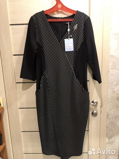 Платье Norm черное в полоску новое