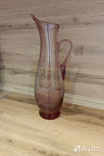 Кувшин СССР розовое стекло