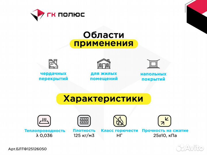 Базальтовый утеплитель Белтеп Флор 125