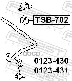 Тяга стабилизатора перед прав 0123431 Febest