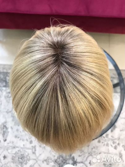 Накладка из натуральных волос с чёлкой (20см)