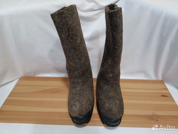 Валенки на резиновой подошве серые 28 см