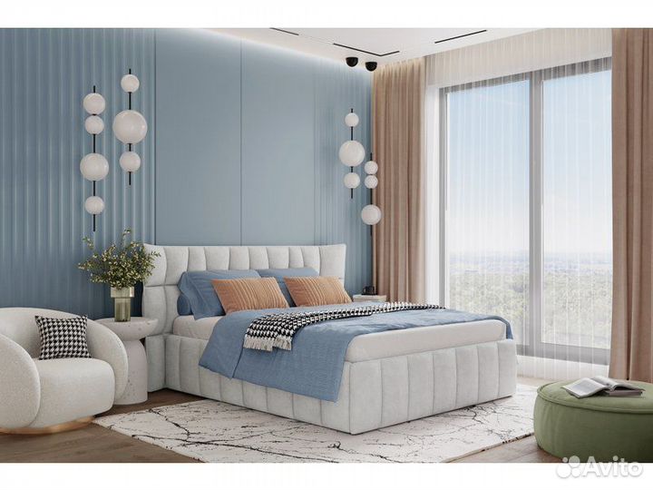 Кровать Даймант-Floor 180 Barhat White