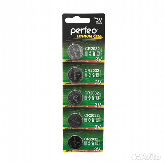 Батарейка Perfeo CR2032/5BL Lithium Cell (1 батаре