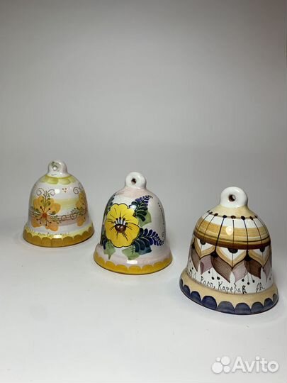 Колокольчик глина ручная роспись