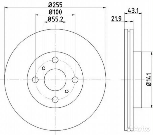 Nisshinbo ND1024 Диск тормозной перед