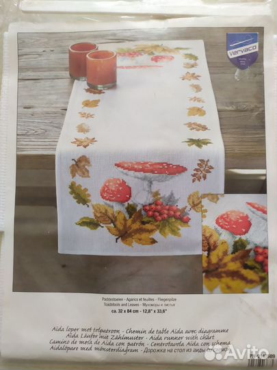 Набор Vervaco 0147689-PN скатерть Мухоморы и листь
