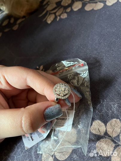 Кольцо серебро с фианитами