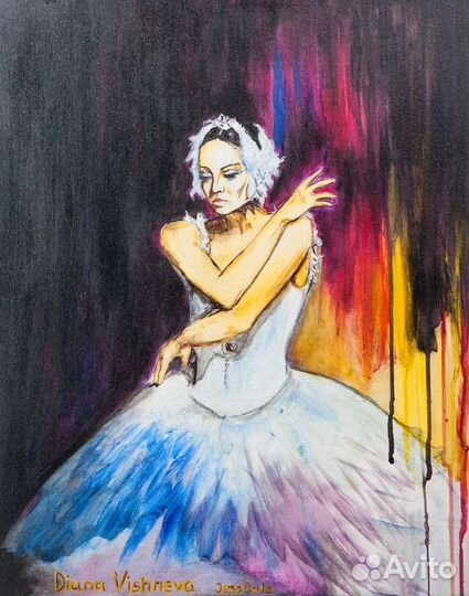 Арт Картина маслом на холсте девушка балерина