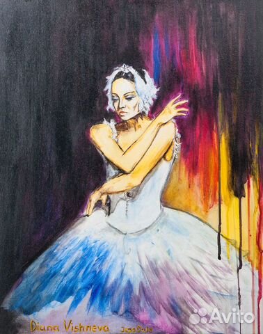 Арт Картина маслом на холсте девушка балерина