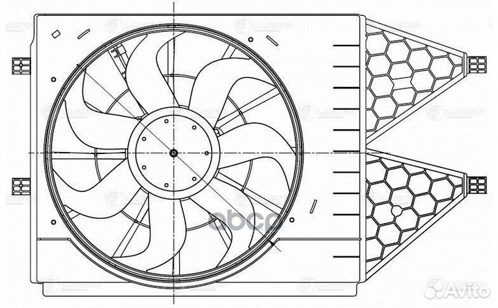 Э/вентилятор охл. VW Polo (10) / (20) /Skoda Ra
