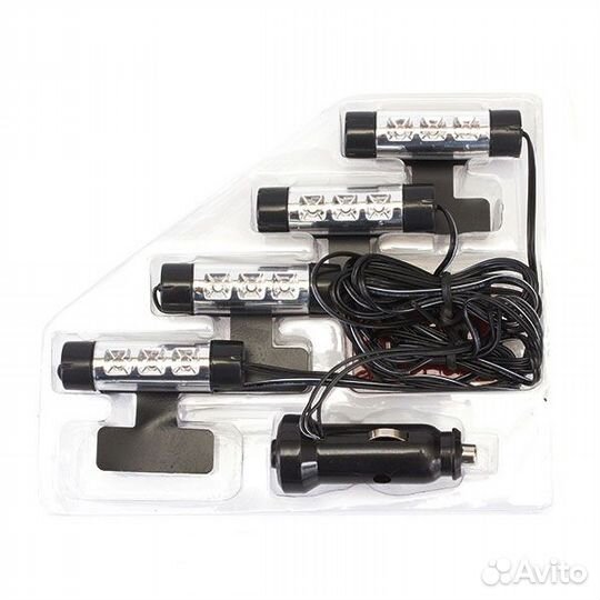 Синяя подсветка ног с штекером 4 модуля по 3 LED