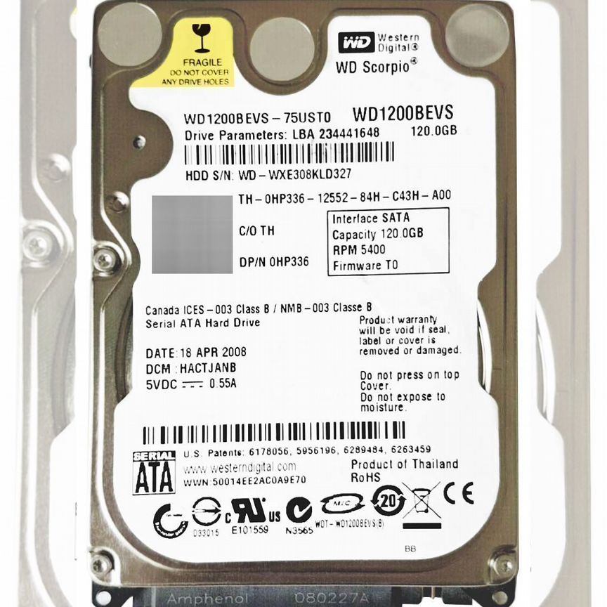 [WD1200BEVS] Жесткий Диск Western Digital 120gb Sata Wd1200bevs