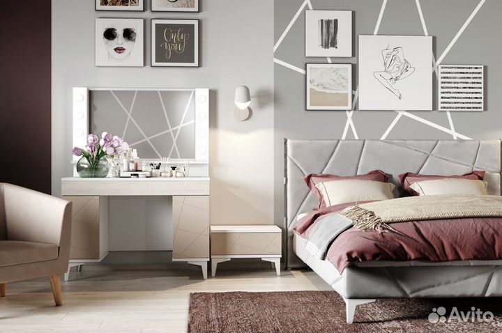 Тумба прикроватная альба-мр Т2 правая белый/софт г