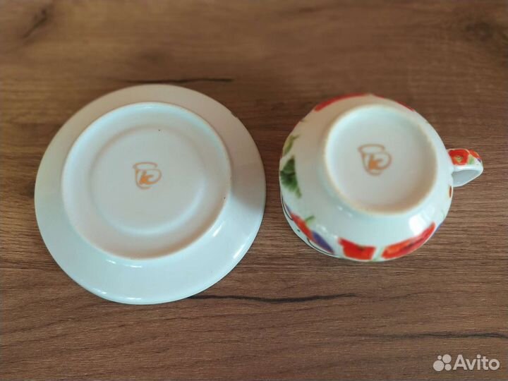 Чайная пара цветы Маки