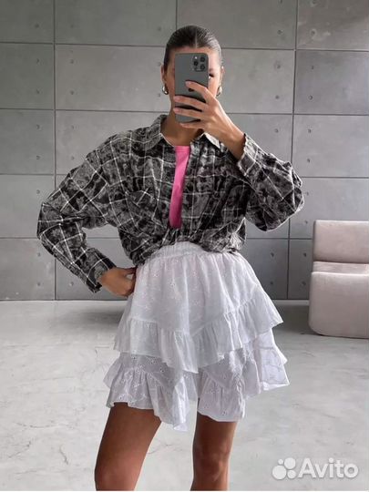 Юбка белая мини