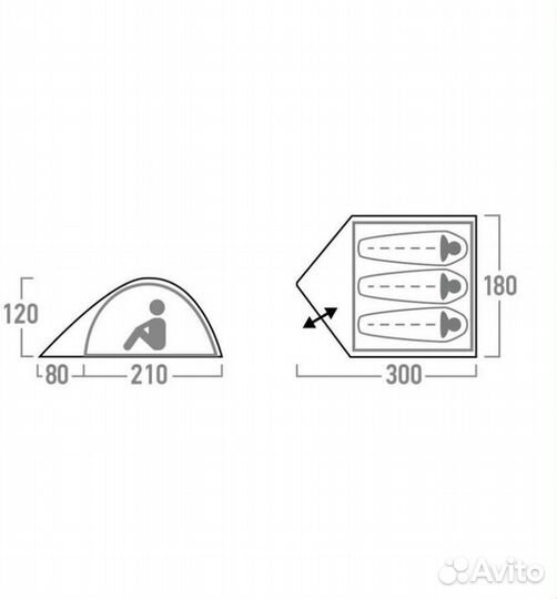 Палатка туристическая 3 местная