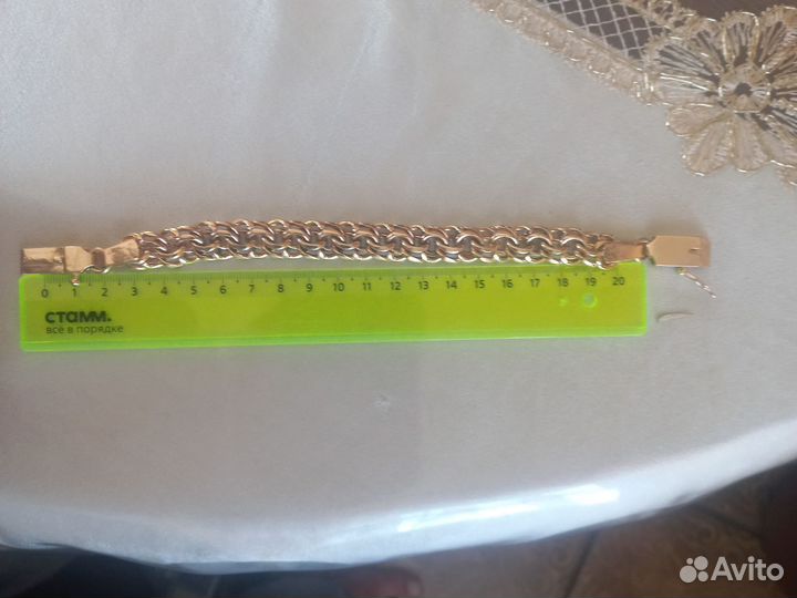 Мужской золотой браслет бисмарк