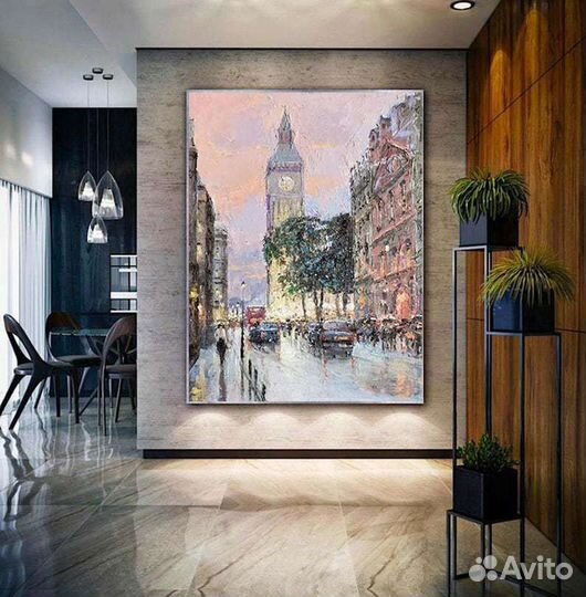 Картина маслом Париж Ручная работа
