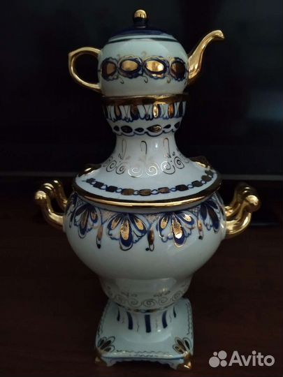 Самовар шкатулка Гжель