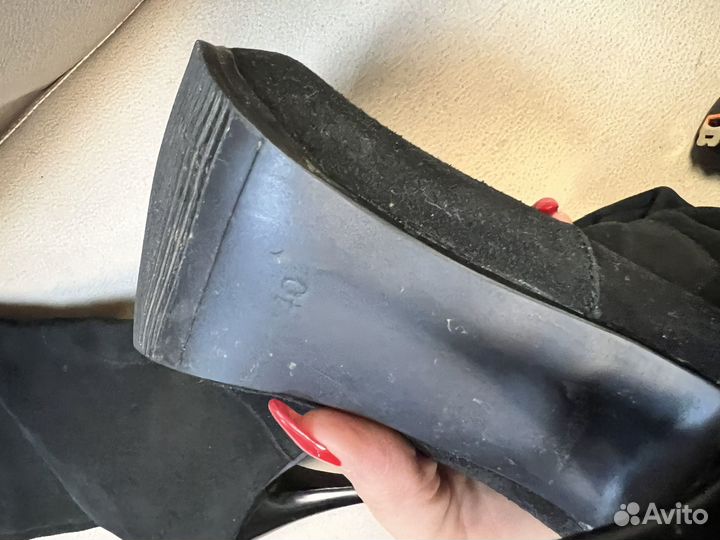 Сапоги женские демисезонные замшевые