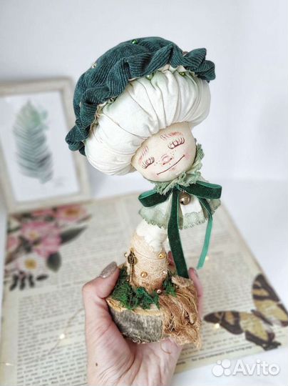 Интерьерная скульптура - декоративный гриб, 25 см