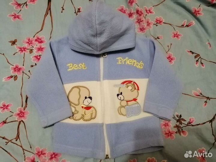 Костюмчики флисовые детские на 2-6мес и 74см